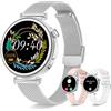 Iaret Smartwatch Donna Piccolo, 1.27 Smart Watch Rotondo 41mm, Orologio Digitale Elegante con Contapassi, 100+ Modalità Sportive, Cardiofrequenzimetro, Sonno, Compatibile iOS Android, Argento