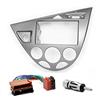 CARAV 11 - 549 - 9 di 6 mascherina per autoradio Car 2 DIN In dash Installation Kit Set For Focus 1998 - 2004 (Left Wheel/Grey) + ISO and Antenna Adapter Cable