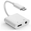 Oliveria Adattatore da Lightning a jack Certificato MFi per iPhone AUX e ricarica 3,5 mm cavo audio convertitore 3,5 mm connettore cuffie