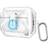 FINTIE Custodia Robusta Compatibile con AirPods Pro 3ª Gen (2025) | Antiurto Cover Protettiva Full-Body con Chiusura di Sicurezza e Moschettone, Supporta la Ricarica Wireless, Clear