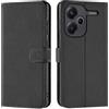 Verco Custodia per Xiaomi Redmi Note 13 Pro+ 5G, custodia a libro per Redmi Note 13 Pro + 5G, colore: Nero