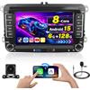 Inefala [8Core 6G+128G] Inefala Autoradio per VW Golf Passat Tiguan Polo Caddy Skoda Seat, 7 Touchscreen Stereo Auto Bluetooth con Wireless CarPlay Android Auto GPS WiFi DSP RDS/FM USB SWC Mic Retrocamera