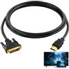 Wvxilyr 1,5 m Cavo Adattatore HDMI DVI,Cavo Bidirezionale per Collegamenti Video Full HD/1080P tra Dispositivi HDMI e Monitor DVI, per PCs,PS4,ricevitori TV, monitor, televisori, proiettori.