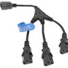 Eonvic, cavo di alimentazione con splitter a Y, da IEC 320 C14 maschio a 3 C13 femmina, 30 cm