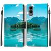 KENHONER Custodia per Samsung Galaxy S25 Edge 5G, Barca | Portafoglio Pelle PU, Magnetica, Resistente Agli Urti, Scomparto Carte Credito, Pieghevole, Flip Libro, Motivo