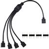 YACSEJAO Cavo splitter ARGB 5 V 3 pin indirizzabile RGB 1 a 4 cavo splitter con pin maschio per telaio del computer, raffreddamento CPU e ventola ARGB da 5 V