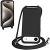FERLAN Custodia per iPhone 17 Air Cover con Cordino,Nero Silicone Antiurto TPU Morbido Case Corda Collana Necklace Regolabile Stylish con Catena Ultra Sottile Cover per iPhone 17 Air,Nero