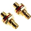 Keple Adattatore Da Presa SMA A Presa SMA Per Montaggio A Pannello, 50 Ohm - Spinotto Per Antenna Con Corpo In Ottone Placcato Oro Per Cavo Coassiale Di Dispositivi LAN Wireless - Confezione Da 2