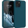 kwmobile Cover per iPhone 13 mini Custodia - Back Case per Smartphone in Silicone TPU - Protezione Gommata - petrolio matt