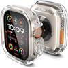 Spigen Ultra Hybrid Cover per Apple Watch Ultra 4/3/2/1 | Cover trasparente in PC e TPU con pellicola protettiva integrata e ritagli precisi per Apple Watch Ultra 49mm - Crystal Clear