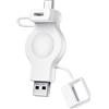 NEWDERY Caricatore portatile senza fili per Apple Watch, USB-A e USB-C Caricatore magnetico per iWatch Caricatore da viaggio senza fili a ricarica rapida per Apple Watch Serie 7 SE 6 5 4 3 2 1