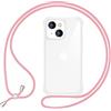 NALIA Cover con Collana per iPhone 15 Plus - Custodia Ibrida Trasparente & Laccio - HANGIT PRO (Retro Anti-Giallo & Regolabile) - Marchio Tedesco, Colore:Rosa
