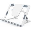 Yangkelly Supporto per Tablet Pieghevole e Regolabile, Supporto da Tavolo in Lega di Alluminio per iPad da 7 a 12.9, Telefoni Cellulari Pieghevoli, Surface ecc. (Argento)