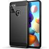 Generico LFstore-IT COVER CARBON LOOK compatibile con SAMSUNG GALAXY A21s - CUSTODIA SILICONE NERO