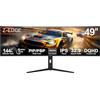 Z Z-Edge Z-Edge - Schermo per PC da gamer, curvo da 49 pollici, 144 Hz, IPS, DQHD 5120 x 1440, monitor da gioco 32:9, FreeSync, altezza/inclinazione regolabile, girevole, PIP/PBP, KVM, 10 Bit, 400cd/m², USB