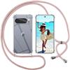 ISOI Cover con Cordino per Google Pixel 10 Pro, Custodia Trasparente con Collana Tracolla Laccio Collo Ultra Sottile Morbido TPU Silicone Antiurto AntiGraffio Case, Rosa