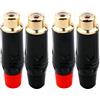 RUNCCI-YUN 4 Pezzi Jack femmina RCA,connettore a saldare RCA,Adattatore per Jack fono a placcate in oro per dispositivi multimediali e CCTV (2 nero + 2 rosso)