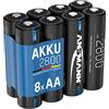 Ansmann Batterie AA Mignon tipo 2800 (min. 2650 mAh, 4 unità.) Confezione da 8