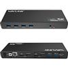 WAVLINK USB 3.0/USB C Ultra 5K Universal Docking Station supporta due uscite video 4K per Windows o Mac, Compatibile con nuovo MacBook Neo (DisplayPort e HDMI, uscita audio e Mic in, 6 porte USB 3.0)