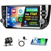 Inefala 2+64GB Radio per Fiat Punto 2010-2016/Fiat Linea 2012-2015 Android Soporta Wireless CarPlay Android Auto, 6,2 Pollici Schermo per Auto con Bluetooth WIFI GPS DSP Retrocamera AHD
