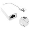 wilcractk USB2.0 RJ45 (100 Mbps) Adattatore USB Ethernet Adattatore Ethernet USB - Compatibile con Laptop, PC, Mac TV (Windows, macOS, Linux) - Plug & Play, Connessione Cablata Stabile