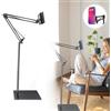 Hmfmdy Supporto da pavimento regolabile universale per cellulare e tablet, girevole a 360 gradi, per tablet da 4,7 a 13 pollici Pro 10,5/9,7/12,9, iPad Air, Mini 2/3/4, Galaxy Tab, eBook - Nero