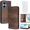 OUEAYIEN Cover per Xiaomi Poco F7 Custodia a Libro con Vetro Temperato Mrn | Blocco RFID,Antiurto,Pelle Portafoglio Case,Porta Carte,Supporto Stand,Vintage Flip Custodia per Poco F 7 PocoF7