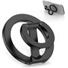 FoBrown Supporto magnetico ad anello per telefono per MagSafe Ring Stand Finger Grip Kickstand con presa magnetica su due lati per iPhone 16 Pro Max 16e 15 14 13 12 Pro Max, custodia Mag-Safe per Samsung S25