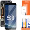 AGCUT Display LCD per Samsung Galaxy S8 per Samsung S8 SM-G950F SM-G950U 5,8 Pollici, Schermo LCD Digitizer Screen Replacement Assembly con Kit di Riparazione (Nero Incell, Schermo Piatto)