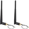 Jopto 2 Antenna Wireless 2.4 G ad Alto Guadagno 3DBI WiFi omnidirezionale RP-SMA connettore Femmina con Alta Prestazione U.FL IPX a RP-SMA Maschio Pigtail RF 1.13, Lunghezza 15 cm