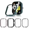 Hianjoo 5 Pack Cover con Vetro Temperato Compatibile per Xiaomi Redmi Watch 4, Pellicola Proteggi Schermo PC Custodia Compatibile con Xiaomi Redmi Watch 4