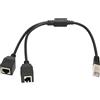 CCYLEZ Splitter Ethernet da 1 a 2 Porte, Adattatore RJ45 con Anti-interferenza per Modem Router