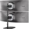 PUTORSEN Supporto per monitor 2 monitor uno sopra l'altro per 17 - 49 pollici - Verticale impilabile, max 20 kg Pro braccio, VESA 75/100 mm
