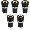 EMSea 5 Pezzi Presa Jack Audio Da 3,5 Mm Connettore Presa Stereo A 3 Poli Connettore Jack Per Cuffie Pannello Di Saldatura Stereo Nero Con Dado