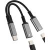 Kefiany Adattatore USB C Audio per iPad(2in1)Tipo C Cuffie Jack Cavo Adapter per iPhone 16 15 Pro Doppia Porta Type C Caricatore Connettore per Apple AudioTelefoni Compatibile con Samsung Headphone