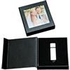 Elegantdisk Scatola in similpelle nera per pennetta USB con finestrella, - senza chiavetta USB.