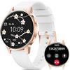 Miecgth 2025 Smartwatch Donna con SIRI/ET/HR, 1.27 TFT Orologio Donna con Chiamate Cardiofrequenzimetro Ciclo Mestruale IP68 24H Sonno Caloria Fitness Tracker per Android & iOS (Bianco)