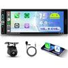 VECHTEL Autoradio 1 Din 4G+64G Android 15 con Carplay Android Auto senza Fili, 6.9'' IPS HD Schermo Tattile Stereo Auto Supporto Bluetooth 5.0 GPS Wi-Fi Radio FM RDS USB/Type-C Mirror Link Telecamera