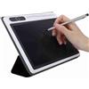 Dpofirs Blocco Note Elettronico LCD da 10 '', Tavoletta Grafica Elettronica da Disegno per Scrittura a Mano, Scelta Migliore per Lavoro, Studio, Riunione di Lavoro, spiegazioni) (nero (con custodia in pelle))