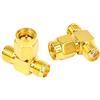 Boobrie 2 connettori adattatori SMA maschio a doppia SMA femmina tripla T RF a 3 vie splitter a T adattatore RF adattatore coassiale jack convertitore per cavo di prolunga antenna WiFi drone FPV - NON
