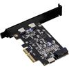 NFHK Presa per pannello frontale USB 3.1 di tipo E e adattatore USB 3.0 19 pin/20 pin e doppio tipo C USB-C a PCI-E Express Card ASM3142 VL822