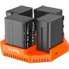 SMALLRIG Batterie per Fotocamera, con Ricarica Rapida PD 100W, Display OLED, Caricabatterie a 4 Canali per Sony NP-F970, NP-F550, NP-F570, NP-F750, per Fotocamera, Videocamera, Monitor - 4834