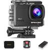 Apexcam 4K Action Cam WiFi 20MP Ultra HD Sports Cam 40M Impermeabile Sott'acqua 2'' Action Camera 2.4G Telecomando 170° Grandangolare con 2x1050mAh Batterie e Accessori