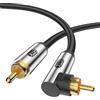 EMK Cavo RCA a 90 Gradi per Subwoofer - Audio Coassiale ad Angolo Retto, Digitale per Amplificatori, Altoparlanti, Soundbar, Sistemi Home Cinema e Hi-Fi (1m)