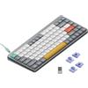 nuphy Air75 v2 QMK/VIA Tastiera Meccanica, 75% Tastiera wireless a basso profilo, Bluetooth 5.1, 2.4GHz e connessione cablata, compatibile con sistemi Windows e Mac - Lunar Gray Switch Wisteria