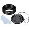 PATIKIL 39mm Paraluce Superficie Opaca Standard Antiriflesso Interno Nero | 52mm Tappo Obiettivo, Panno Pulizia, per Obiettivo Fotocamera