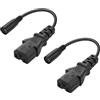 PNGKNYOCN Cavo adattatore di alimentazione DC, 2 pacchetti Cavo di prolunga adattatore di alimentazione DC 5,5 mm x 2,1 mm femmina a IEC C13 (15 cm)