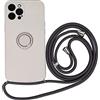 Emlivi Custodia per iPhone 11 Pro Max Necklace con anello a 360 gradi in nylon, tracolla in silicone TPU con cordino da appendere, custodia protettiva per iPhone 11 Pro Max, grigio
