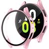 LEIXIUER Pellicola Protettiva per Schermo Compatibile con Samsung Galaxy Watch 5 Bluetooth 40mm 44mm/LTE 44mm, Vetro Temperato Caso PC Protettivo Antigraffio Custodia, Oro Rosa 40mm