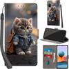 Haninsuze Cover per Xiaomi Redmi Note 10 Pro Custodia Cover Pelle Libro Portafoglio con Porta Carte Magnetica Protezione Antiurto Cuoio Flip Case Custodia Cover per Redmi Note 10 Pro, Gatto